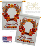 Harvest Wreath - Harvest & Autumn Fall Vertical Impressions Decorative Flags HG137111 Made In USA