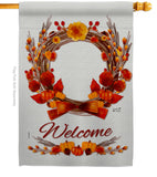 Harvest Wreath - Harvest & Autumn Fall Vertical Impressions Decorative Flags HG137111 Made In USA