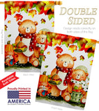 Autumn Bears - Harvest & Autumn Fall Vertical Impressions Decorative Flags HG137587 Made In USA