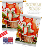 Autumn Fox - Harvest & Autumn Fall Vertical Impressions Decorative Flags HG137595 Made In USA