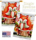 Autumn Fox - Harvest & Autumn Fall Vertical Impressions Decorative Flags HG137595 Made In USA