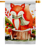 Autumn Fox - Harvest & Autumn Fall Vertical Impressions Decorative Flags HG137595 Made In USA