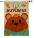 Bearly Autumn - Harvest & Autumn Fall Vertical Impressions Decorative Flags HG137607 Made In USA