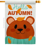 Bearly Autumn - Harvest & Autumn Fall Vertical Impressions Decorative Flags HG137607 Made In USA