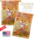 Welcome Fall Foxy - Harvest & Autumn Fall Vertical Impressions Decorative Flags HG191108 Made In USA