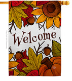Autumn Welcome - Harvest & Autumn Fall Vertical Impressions Decorative Flags HG192130 Made In USA