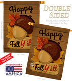 Happy Fall Y'all - Harvest & Autumn Fall Vertical Impressions Decorative Flags HG192131 Made In USA