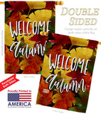 Welcome Autumn Leaves - Harvest & Autumn Fall Vertical Impressions Decorative Flags HG192136 Made In USA