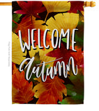 Welcome Autumn Leaves - Harvest & Autumn Fall Vertical Impressions Decorative Flags HG192136 Made In USA