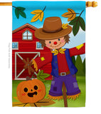 Harvest Scarecrow  - Harvest & Autumn Fall Vertical Impressions Decorative Flags HG192231 Made In USA