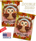 Autumn Owl - Harvest & Autumn Fall Vertical Impressions Decorative Flags HG192355 Made In USA