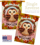 Autumn Owl - Harvest & Autumn Fall Vertical Impressions Decorative Flags HG192355 Made In USA