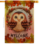 Autumn Owl - Harvest & Autumn Fall Vertical Impressions Decorative Flags HG192355 Made In USA