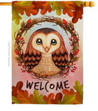 Autumn Owl - Harvest & Autumn Fall Vertical Impressions Decorative Flags HG192355 Made In USA