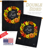 Fall Wreath - Harvest & Autumn Fall Vertical Impressions Decorative Flags HG192630 Made In USA