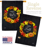 Fall Wreath - Harvest & Autumn Fall Vertical Impressions Decorative Flags HG192630 Made In USA