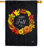 Fall Wreath - Harvest & Autumn Fall Vertical Impressions Decorative Flags HG192630 Made In USA