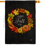 Fall Wreath - Harvest & Autumn Fall Vertical Impressions Decorative Flags HG192630 Made In USA