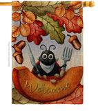 Hungry Ladybug - Harvest & Autumn Fall Vertical Impressions Decorative Flags HG192671 Made In USA