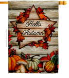 Autumn Farmhouse - Harvest & Autumn Fall Vertical Impressions Decorative Flags HG192704 Made In USA