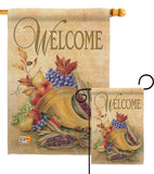 Autumn Cornucopia - Harvest & Autumn Fall Vertical Impressions Decorative Flags HG113042 Made In USA