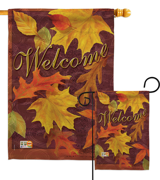 Fall Leaves - Harvest & Autumn Fall Vertical Impressions Decorative Flags HG113047 Made In USA