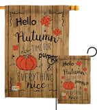 Hello Autumn Time for Pumpkin - Harvest & Autumn Fall Vertical Impressions Decorative Flags HG113064 Made In USA