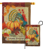 Autumn Blessings Turkey - Harvest & Autumn Fall Vertical Impressions Decorative Flags HG113070 Made In USA