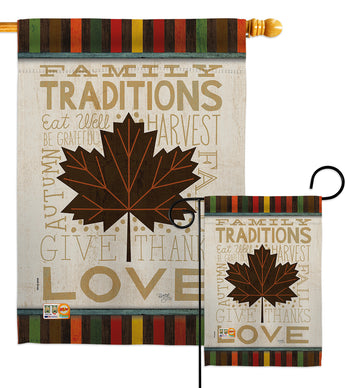 Family Traditions - Harvest & Autumn Fall Vertical Impressions Decorative Flags HG113078 Made In USA