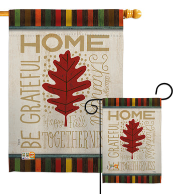 Home Be Grateful - Harvest & Autumn Fall Vertical Impressions Decorative Flags HG113079 Made In USA