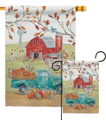 Home Grow Farm - Harvest & Autumn Fall Vertical Impressions Decorative Flags HG113092 Made In USA