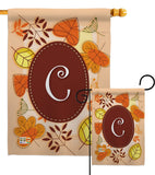 Autumn C Initial - Harvest & Autumn Fall Vertical Impressions Decorative Flags HG130029 Made In USA