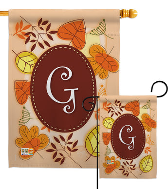 Autumn G Initial - Harvest & Autumn Fall Vertical Impressions Decorative Flags HG130033 Made In USA