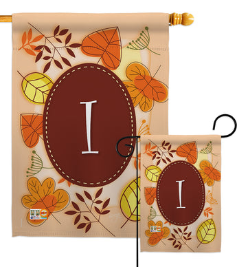 Autumn I Initial - Harvest & Autumn Fall Vertical Impressions Decorative Flags HG130035 Made In USA