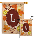 Autumn L Initial - Harvest & Autumn Fall Vertical Impressions Decorative Flags HG130038 Made In USA