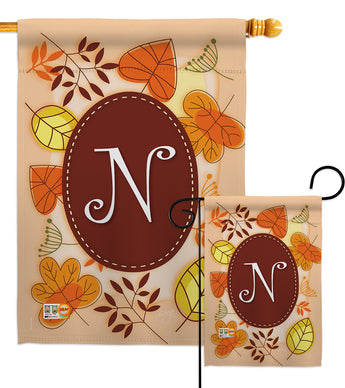 Autumn N Initial - Harvest & Autumn Fall Vertical Impressions Decorative Flags HG130040 Made In USA