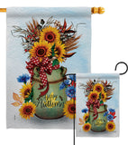 Autumn Milkcan - Harvest Autumn Fall Vertical Impressions Decorative Flags HG130421 Made In USA