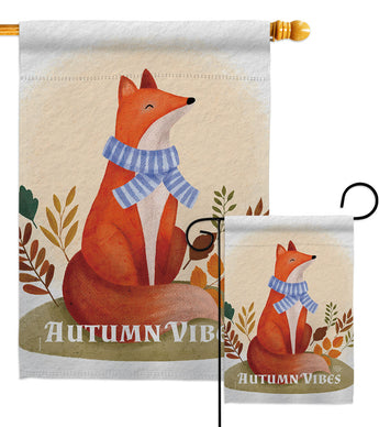 Autumn Fox - Harvest Autumn Fall Vertical Impressions Decorative Flags HG130426 Made In USA