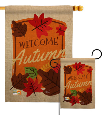 Welcome Autumn - Harvest & Autumn Fall Vertical Impressions Decorative Flags HG137084 Made In USA