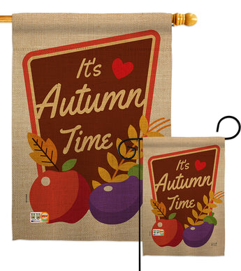 It's Autumn Time - Harvest & Autumn Fall Vertical Impressions Decorative Flags HG137090 Made In USA