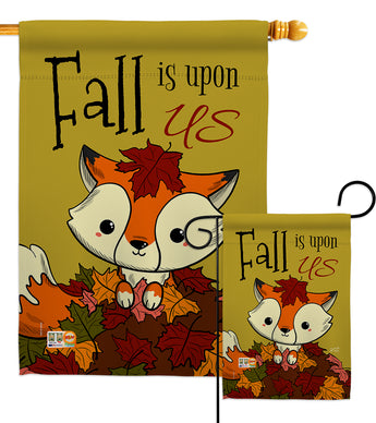 Fall Is Upon Us - Harvest & Autumn Fall Vertical Impressions Decorative Flags HG137105 Made In USA