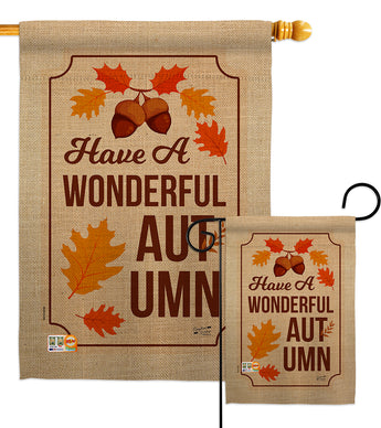 Wonderful Autumn - Harvest & Autumn Fall Vertical Impressions Decorative Flags HG137113 Made In USA