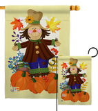 Autumn Scarecrow - Harvest & Autumn Fall Vertical Impressions Decorative Flags HG192120 Made In USA