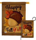 Happy Fall Y'all - Harvest & Autumn Fall Vertical Impressions Decorative Flags HG192131 Made In USA