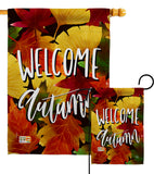 Welcome Autumn Leaves - Harvest & Autumn Fall Vertical Impressions Decorative Flags HG192136 Made In USA