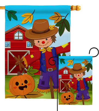 Harvest Scarecrow  - Harvest & Autumn Fall Vertical Impressions Decorative Flags HG192231 Made In USA