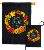 Fall Wreath - Harvest & Autumn Fall Vertical Impressions Decorative Flags HG192630 Made In USA