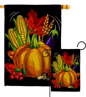 Traditional Thanksgiving - Harvest & Autumn Fall Vertical Impressions Decorative Flags HG192654 Made In USA