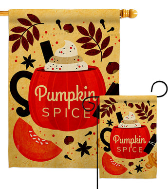 Fall Drinks - Harvest & Autumn Fall Vertical Impressions Decorative Flags HG192659 Made In USA