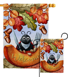 Hungry Ladybug - Harvest & Autumn Fall Vertical Impressions Decorative Flags HG192671 Made In USA